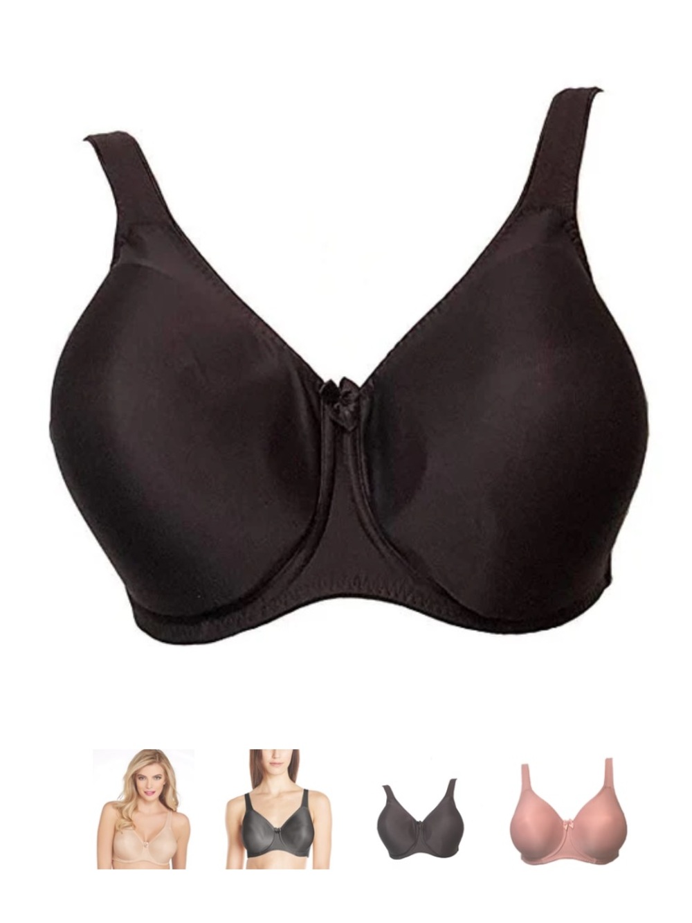 Fantasie 4500 Smoothing Moulded Full Cup Bra Black Full Coverage Underwire 36H - Picture 3 of 10